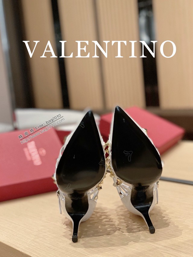 Valentino專櫃原版華倫天奴春夏新款經典五金裝飾女士高跟涼鞋 dx2949